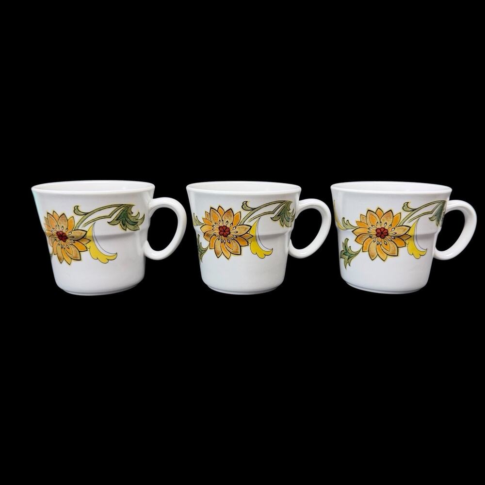 Vtg Noritake Progression Aloha 9023 Tea Cup Coffee Mug Japan Lot of 3